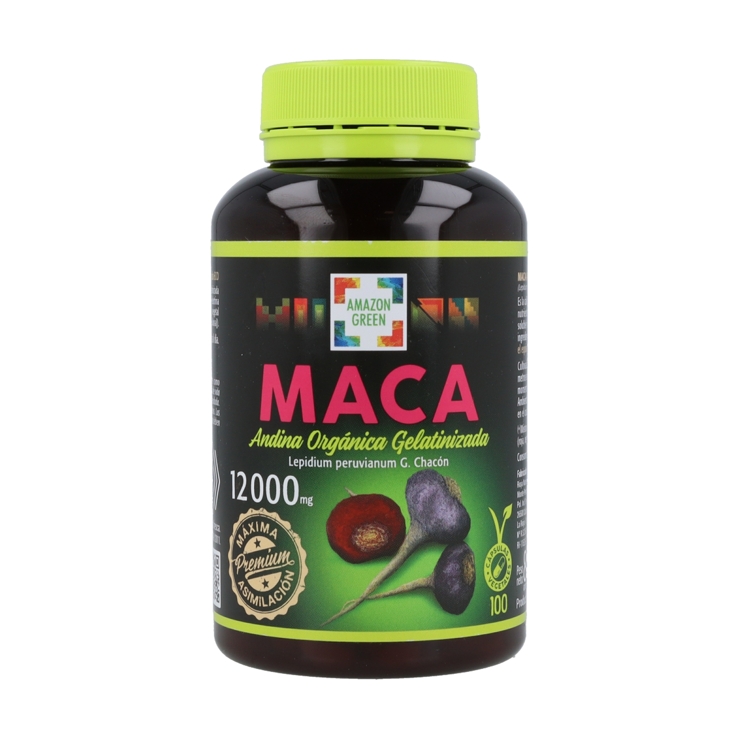 MACA GELATINIZADA  100 CAPS AMAZON GREEN - Centro Dietético Escaleritas