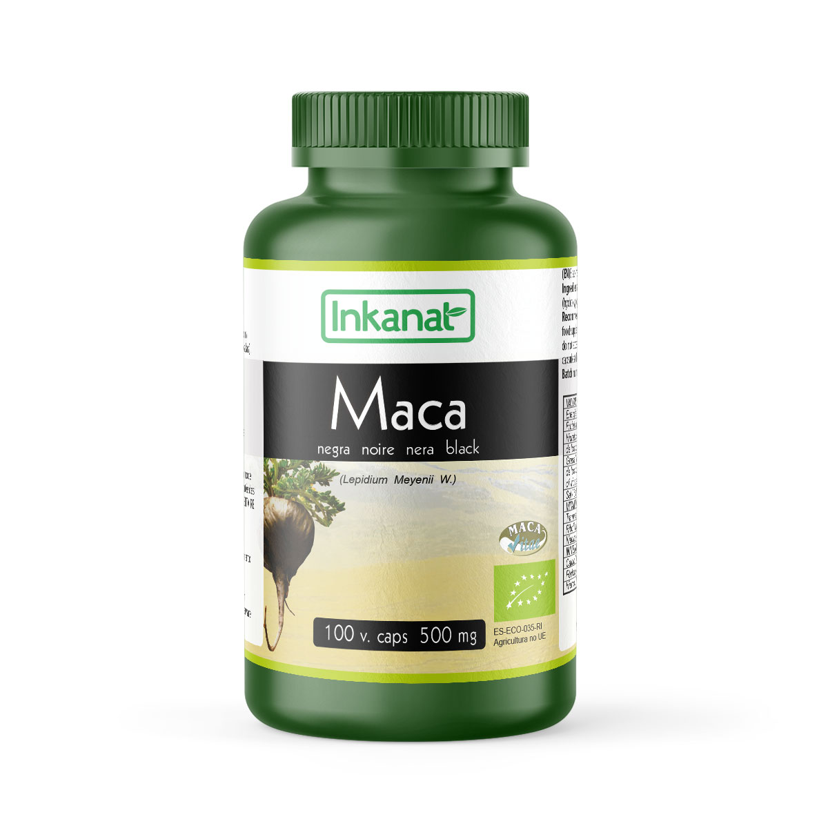 MACA NEGRA BIO 100 CAPS 500 MGRS INKANAT - Centro Dietético Escaleritas